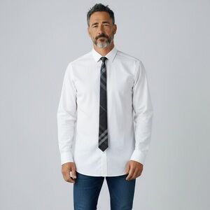 Burberry London | Charcoal Grey Silk Tie Nova Check Pattern